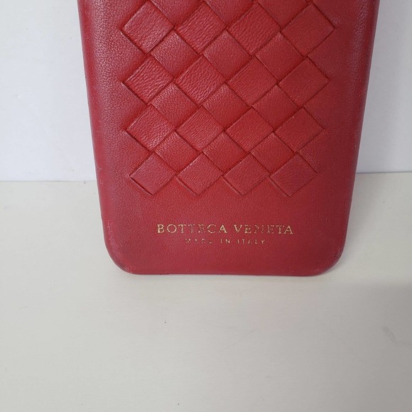 BOTTEGA VENETA IPhone Cases X XS Cell Phone Hard Cover Designer Red Leather - Picture 4 of 10